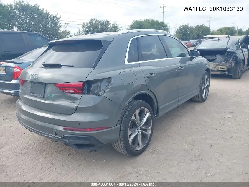 2019 Audi Q3 Prestige S-Line VIN: WA1FECF30K1083130 Lot: 40331067