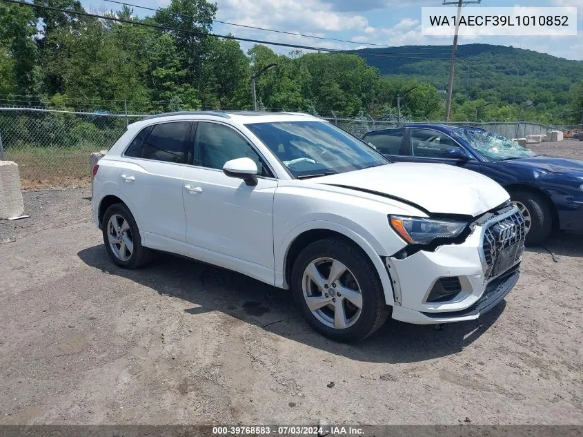 2020 Audi Q3 Premium 45 Tfsi Quattro Tiptronic VIN: WA1AECF39L1010852 Lot: 39768583