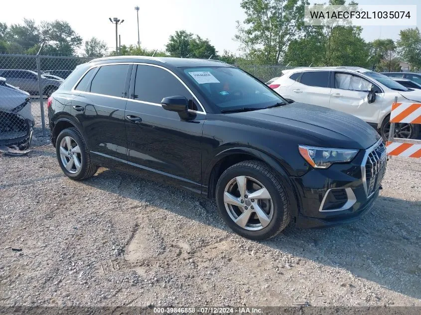 2020 Audi Q3 Premium 45 Tfsi Quattro Tiptronic VIN: WA1AECF32L1035074 Lot: 39846858