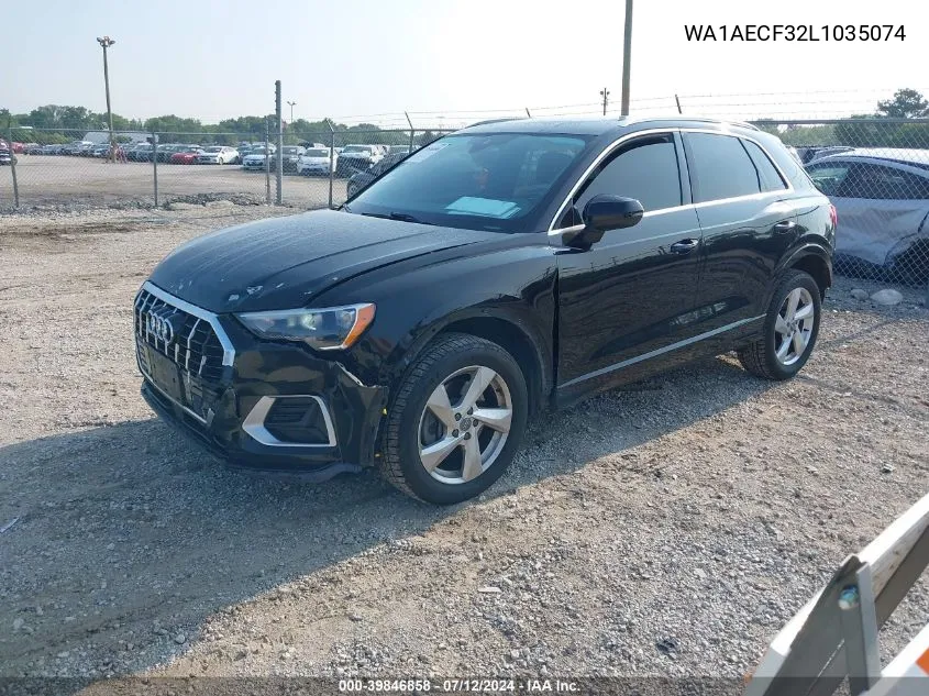 2020 Audi Q3 Premium 45 Tfsi Quattro Tiptronic VIN: WA1AECF32L1035074 Lot: 39846858