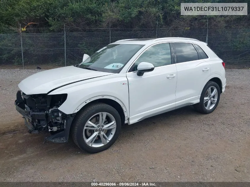 2020 Audi Q3 Premium 45 Tfsi S Line Quattro Tiptronic VIN: WA1DECF31L1079337 Lot: 40296066