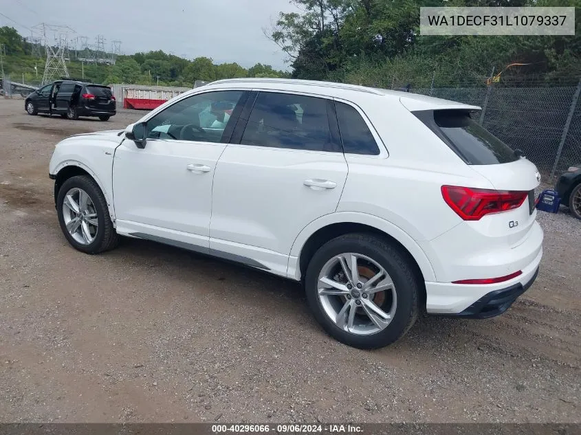 2020 Audi Q3 Premium 45 Tfsi S Line Quattro Tiptronic VIN: WA1DECF31L1079337 Lot: 40296066