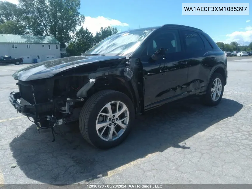 WA1AECF3XM1085397 2021 Audi Q3