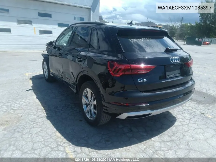 WA1AECF3XM1085397 2021 Audi Q3