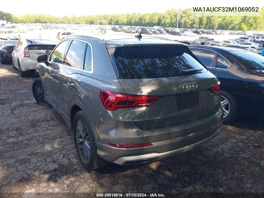 WA1AUCF32M1069052 2021 Audi Q3 Premium 40