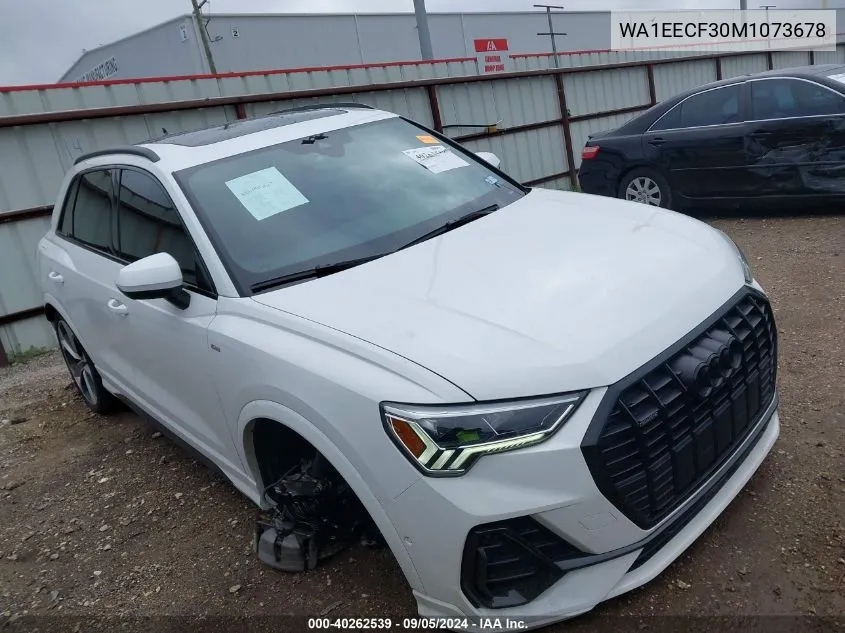 2021 Audi Q3 Premium Plus S Line 45 VIN: WA1EECF30M1073678 Lot: 40262539