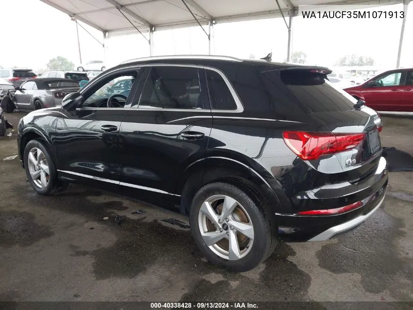 WA1AUCF35M1071913 2021 Audi Q3 Premium 40