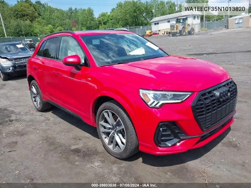 WA1EECF35N1013820 2022 Audi Q3 Premium Plus 45 Tfsi S Line Quattro Tiptronic