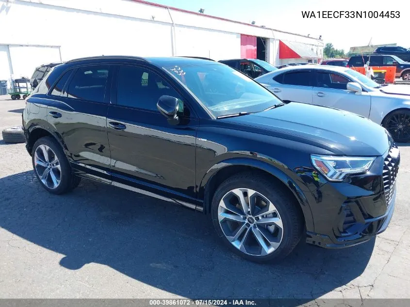 2022 Audi Q3 Premium Plus 45 Tfsi S Line Quattro Tiptronic VIN: WA1EECF33N1004453 Lot: 39861072