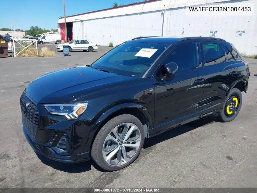 WA1EECF33N1004453 2022 Audi Q3 Premium Plus 45 Tfsi S Line Quattro Tiptronic