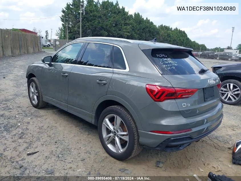 WA1DECF38N1024080 2022 Audi Q3 Premium S Line 45