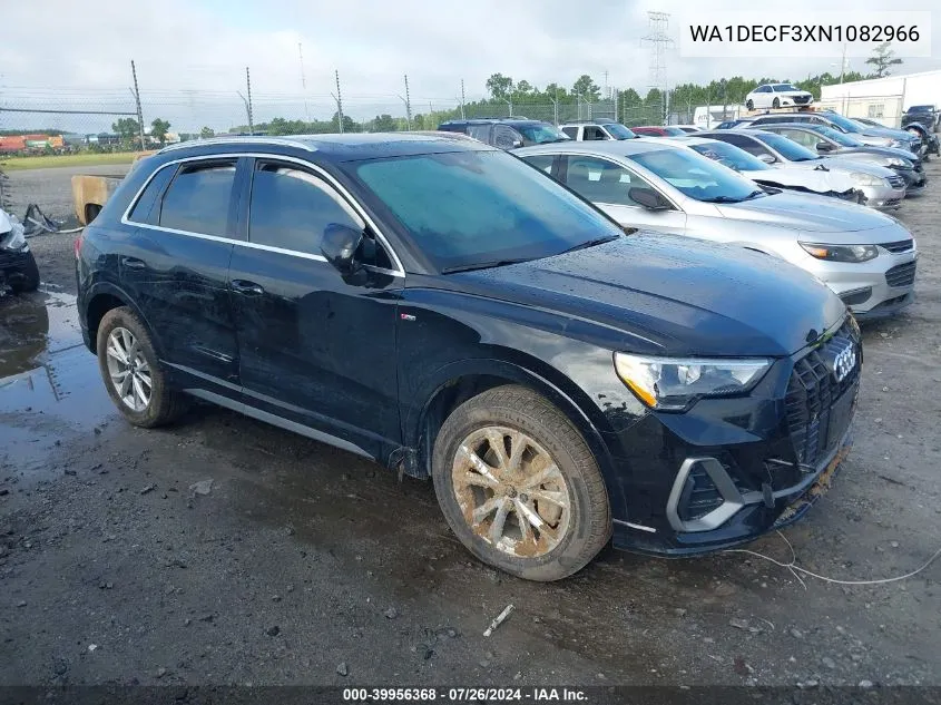 WA1DECF3XN1082966 2022 Audi Q3 Premium 45 Tfsi S Line Quattro Tiptronic