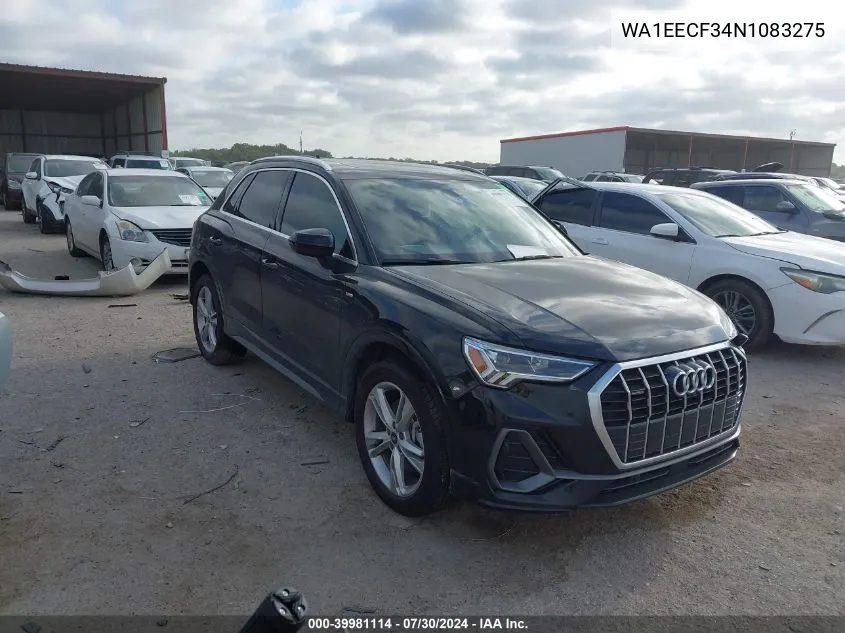 2022 Audi Q3 Premium Plus 45 Tfsi S Line Quattro Tiptronic VIN: WA1EECF34N1083275 Lot: 39981114