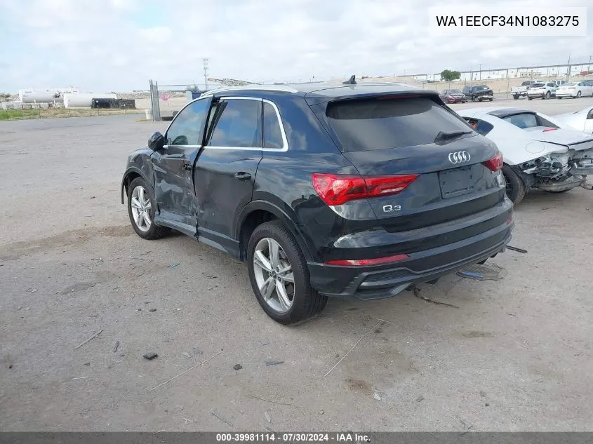 WA1EECF34N1083275 2022 Audi Q3 Premium Plus 45 Tfsi S Line Quattro Tiptronic