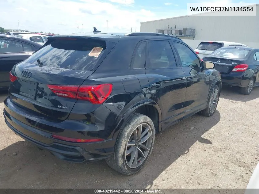 WA1DECF37N1134554 2022 Audi Q3 Premium 45 Tfsi S Line Quattro Tiptronic