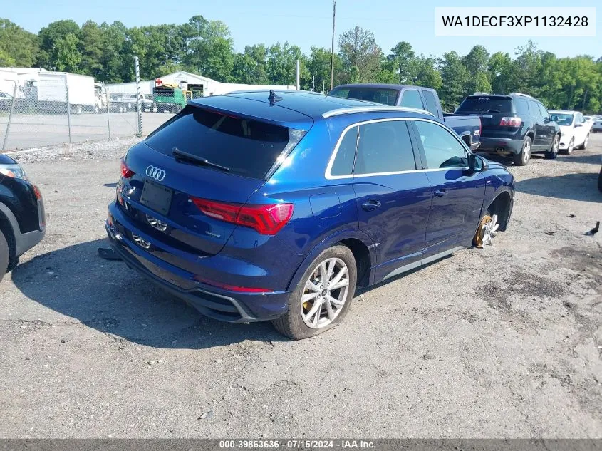 2023 Audi Q3 Premium 45 Tfsi S Line Quattro Tiptronic VIN: WA1DECF3XP1132428 Lot: 39863636