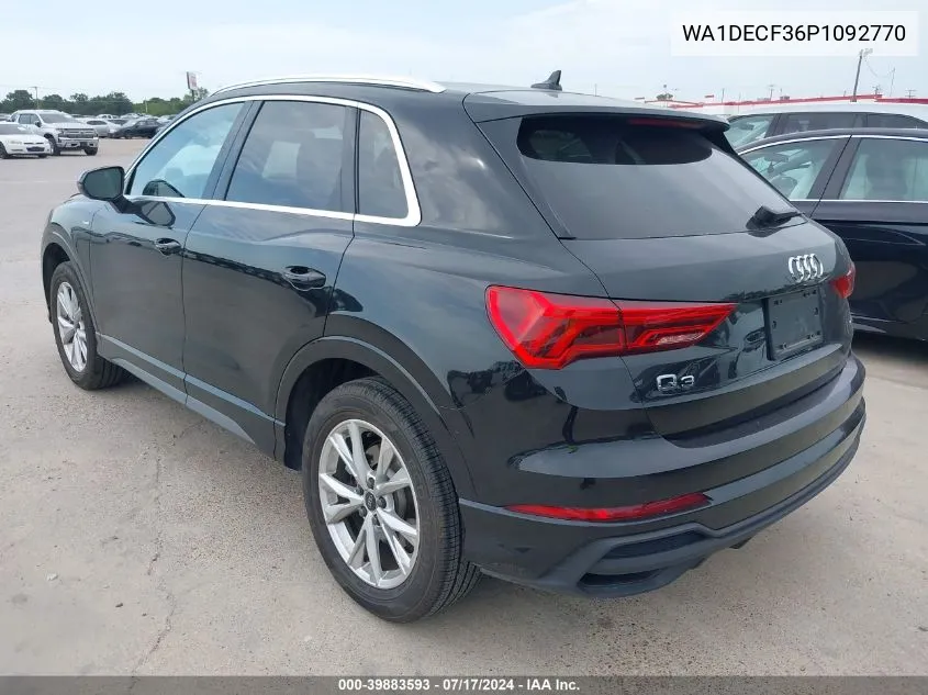 2023 Audi Q3 Premium S Line 45 VIN: WA1DECF36P1092770 Lot: 39883593