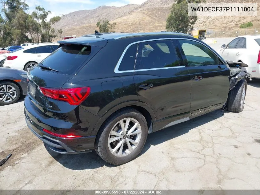 2023 Audi Q3 Premium 45 Tfsi S Line Quattro Tiptronic VIN: WA1DECF37P1111004 Lot: 39905593