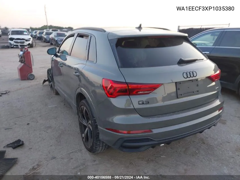 2023 Audi Q3 Premium Plus 45 Tfsi S Line Quattro Tiptronic VIN: WA1EECF3XP1035380 Lot: 40156588