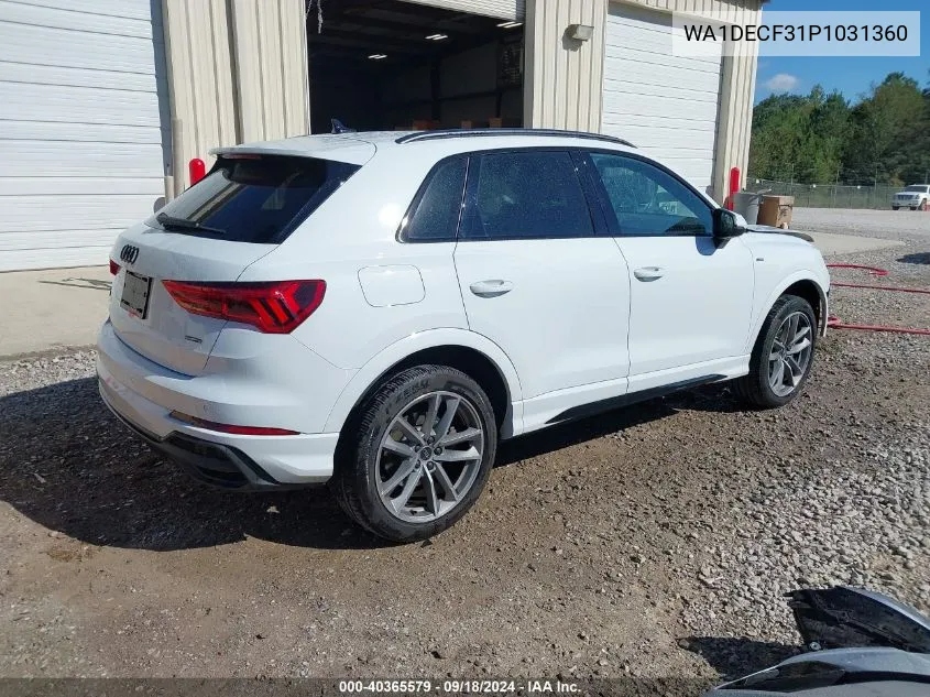 WA1DECF31P1031360 2023 Audi Q3 Premium 45 Tfsi S Line Quattro Tiptronic