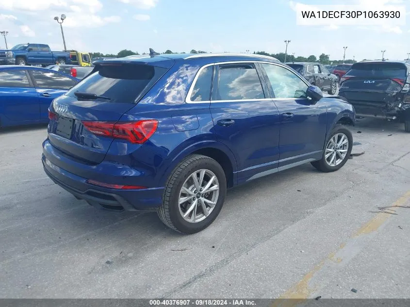 2023 Audi Q3 Premium 45 Tfsi S Line Quattro Tiptronic VIN: WA1DECF30P1063930 Lot: 40376907