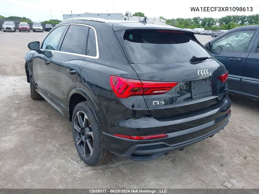 2024 Audi Q3 VIN: WA1EECF3XR1098613 Lot: 12039317