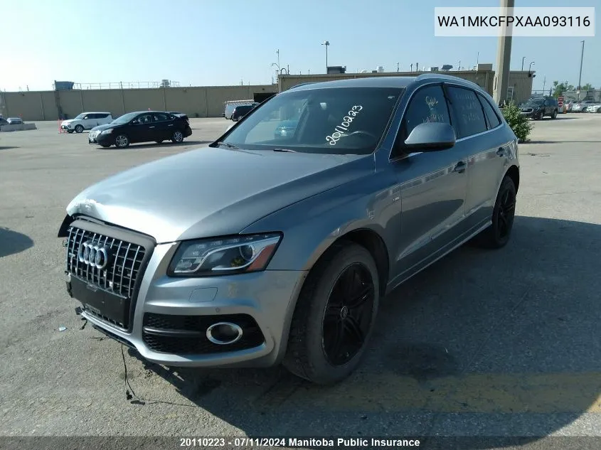 2010 Audi Q5 V6 VIN: WA1MKCFPXAA093116 Lot: 20110223