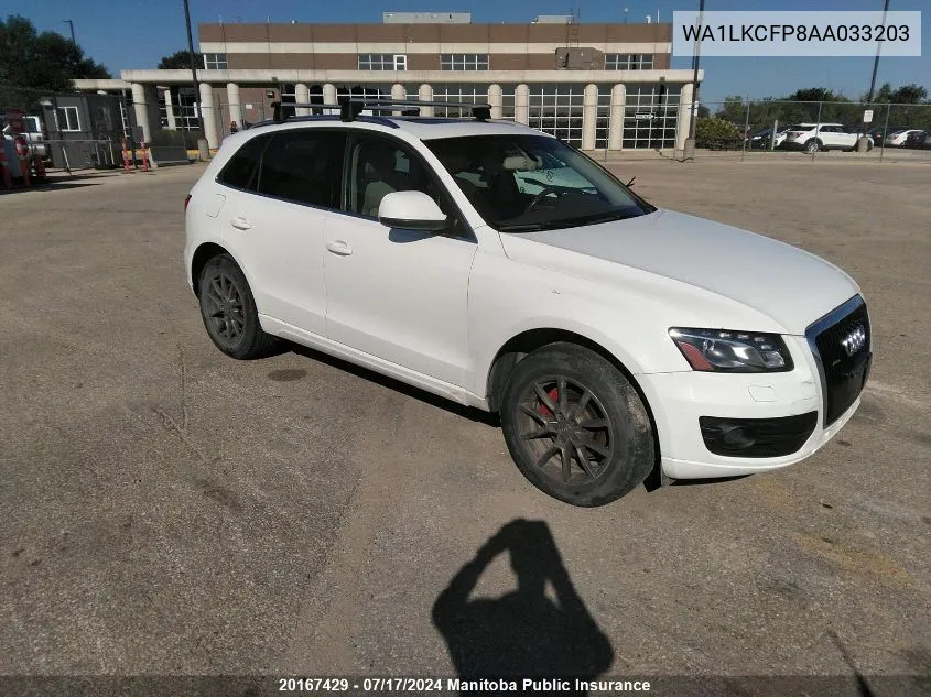 WA1LKCFP8AA033203 2010 Audi Q5 V6