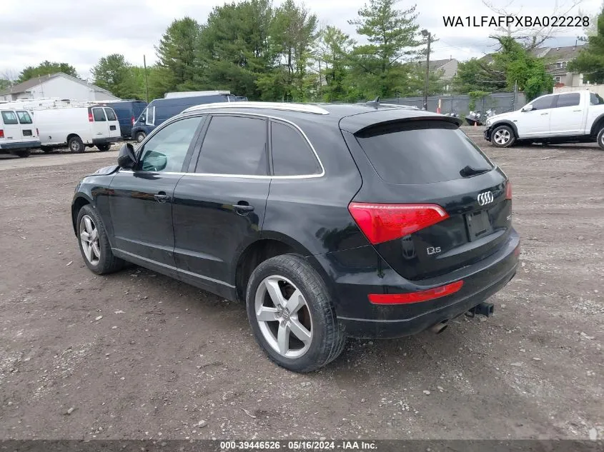 WA1LFAFPXBA022228 2011 Audi Q5 2.0T Premium