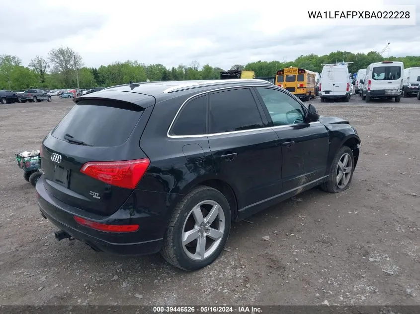 2011 Audi Q5 2.0T Premium VIN: WA1LFAFPXBA022228 Lot: 39446526