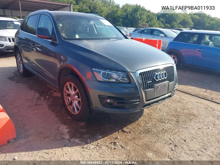 2011 Audi Q5 2.0T Premium VIN: WA1LFAFP9BA011933 Lot: 39849882