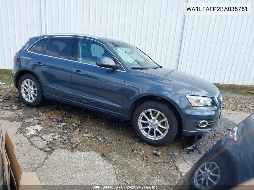 WA1LFAFP2BA035751 2011 Audi Q5 2.0T Premium