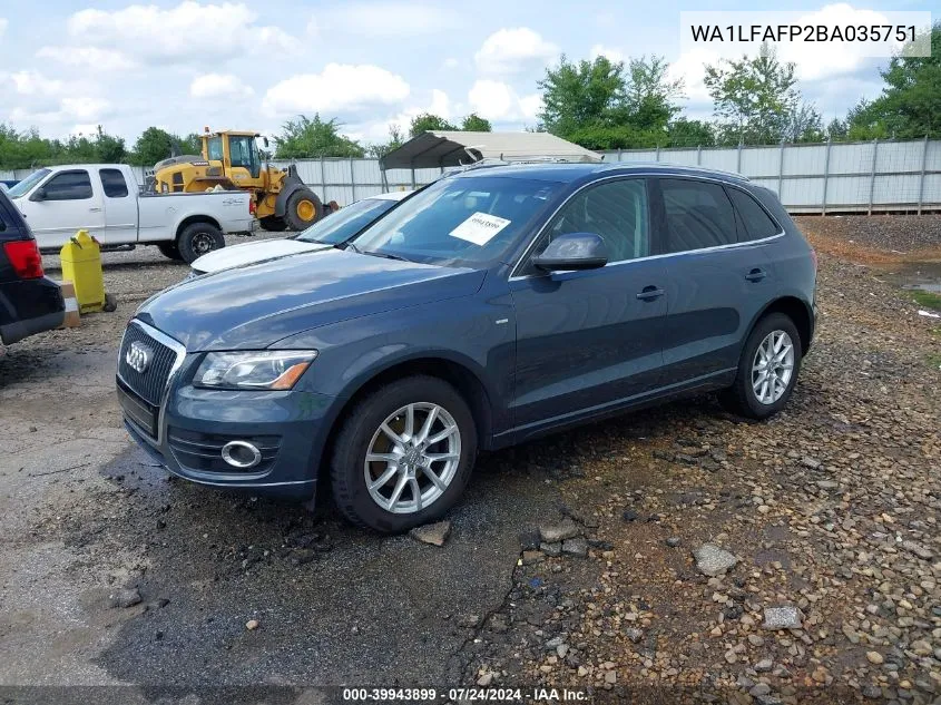 2011 Audi Q5 2.0T Premium VIN: WA1LFAFP2BA035751 Lot: 39943899