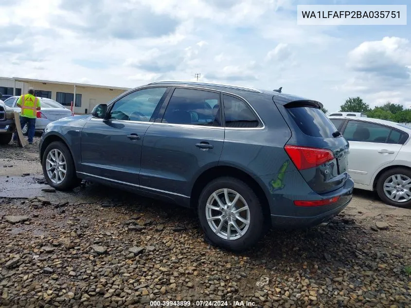 2011 Audi Q5 2.0T Premium VIN: WA1LFAFP2BA035751 Lot: 39943899