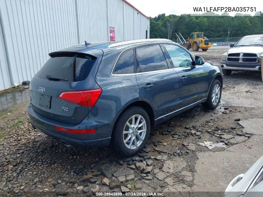 2011 Audi Q5 2.0T Premium VIN: WA1LFAFP2BA035751 Lot: 39943899