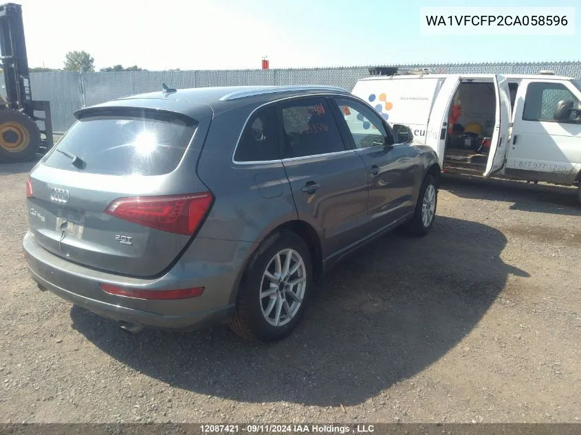 2012 Audi Q5 Prestige VIN: WA1VFCFP2CA058596 Lot: 12087421