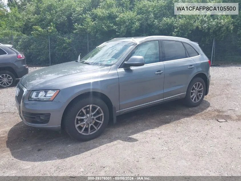 2012 Audi Q5 2.0T Premium VIN: WA1CFAFP8CA105500 Lot: 39376001