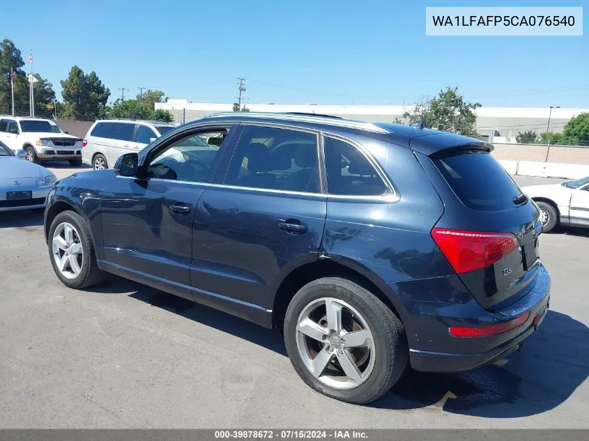 2012 Audi Q5 2.0T Premium VIN: WA1LFAFP5CA076540 Lot: 39878672