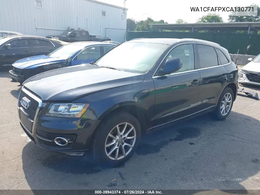 2012 Audi Q5 2.0T Premium VIN: WA1CFAFPXCA130771 Lot: 39943374