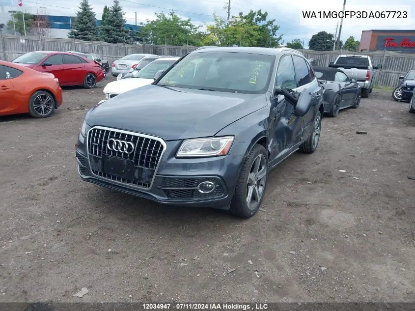 2013 Audi Q5 VIN: WA1MGCFP3DA067723 Lot: 12034947