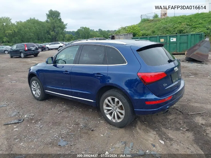 2013 Audi Q5 2.0T Premium VIN: WA1LFAFP3DA016614 Lot: 39924437