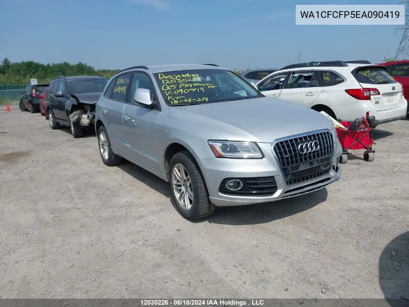 2014 Audi Q5 Premium VIN: WA1CFCFP5EA090419 Lot: 12030226