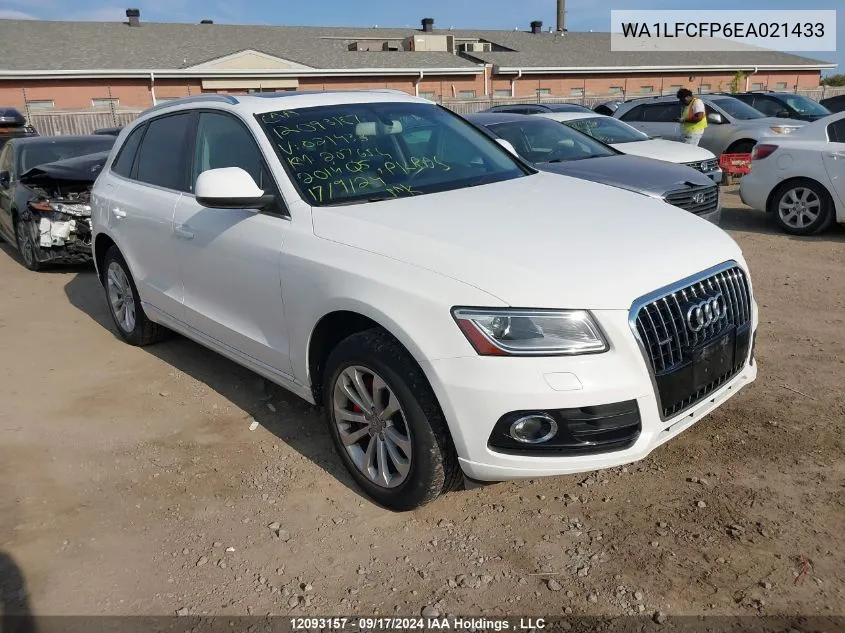 2014 Audi Q5 VIN: WA1LFCFP6EA021433 Lot: 12093157