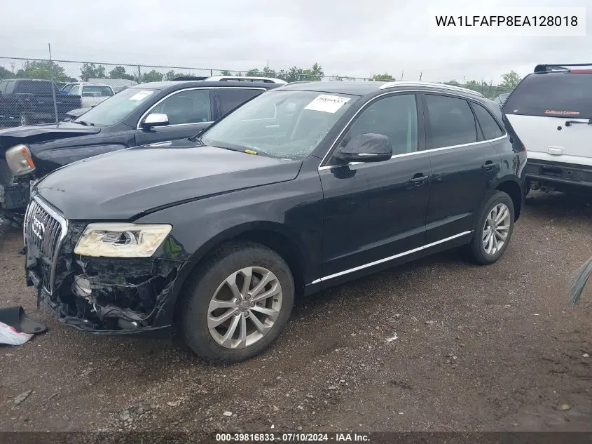 2014 Audi Q5 2.0T Premium VIN: WA1LFAFP8EA128018 Lot: 39816833