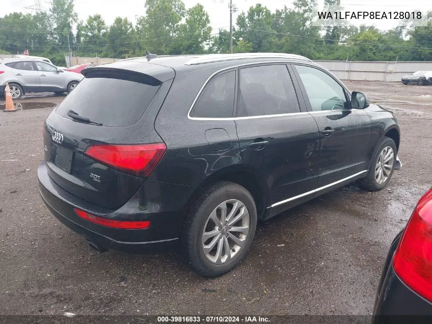 2014 Audi Q5 2.0T Premium VIN: WA1LFAFP8EA128018 Lot: 39816833