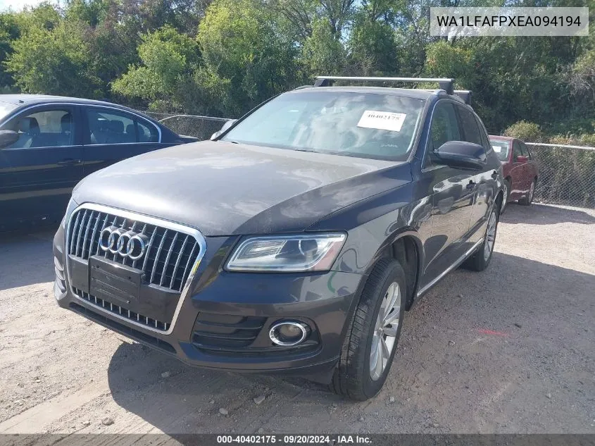 2014 Audi Q5 2.0T Premium VIN: WA1LFAFPXEA094194 Lot: 40402175