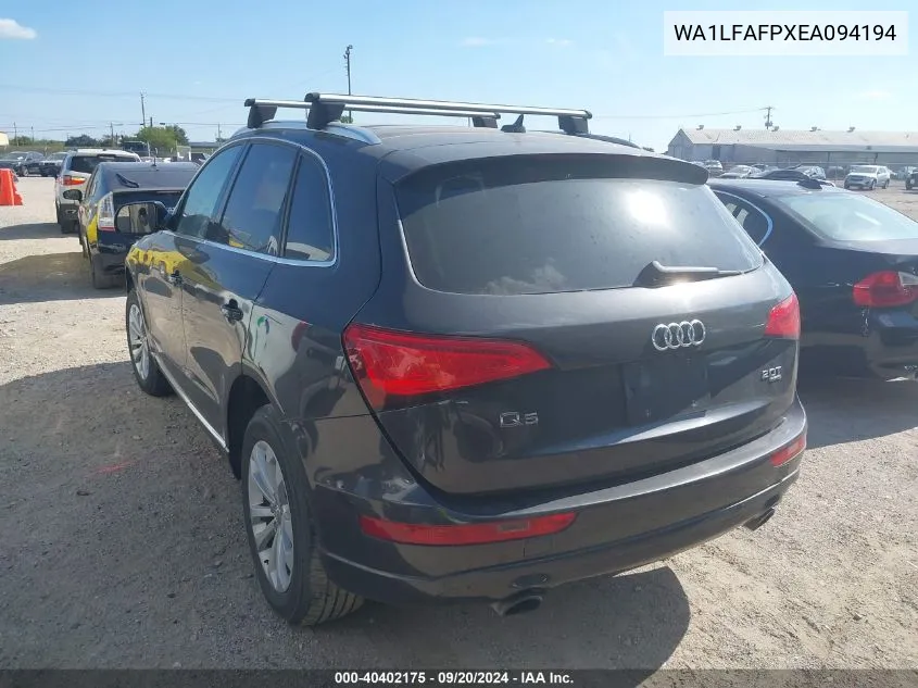 2014 Audi Q5 2.0T Premium VIN: WA1LFAFPXEA094194 Lot: 40402175