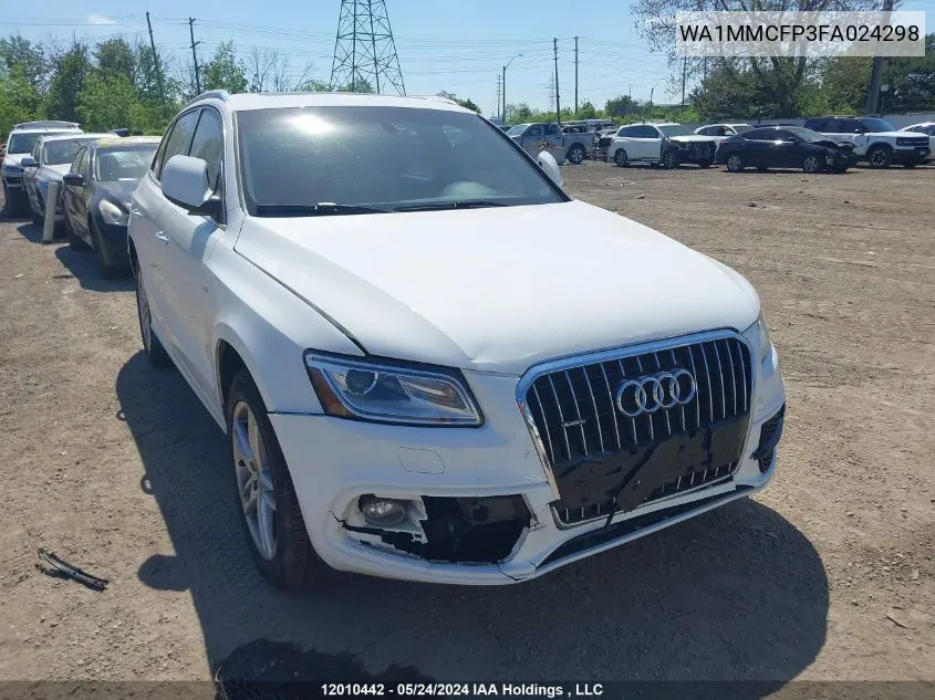 2015 Audi Q5 VIN: WA1MMCFP3FA024298 Lot: 12010442