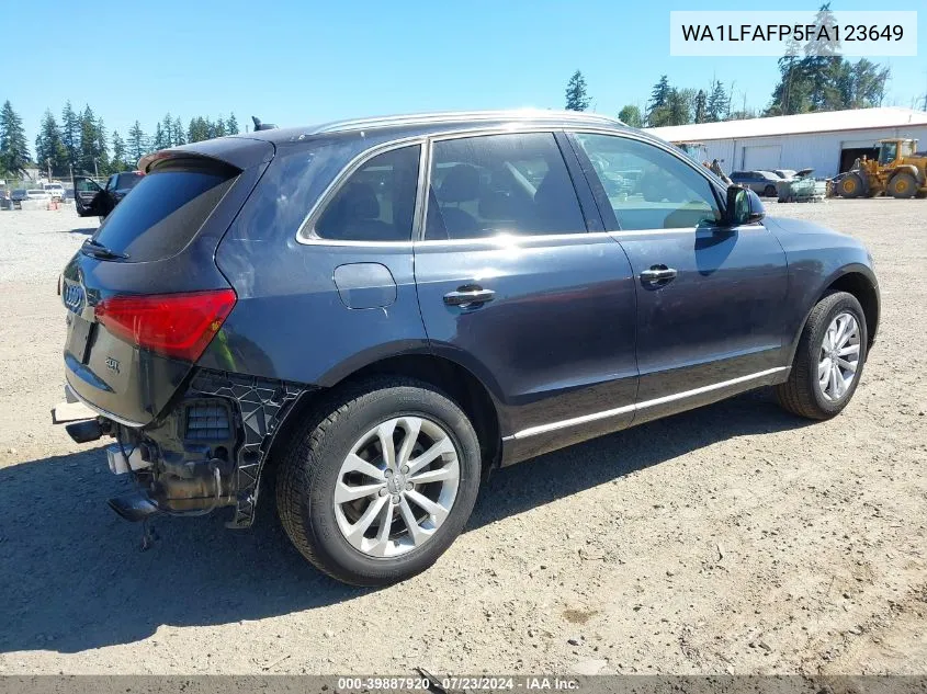 2015 Audi Q5 Premium Plus VIN: WA1LFAFP5FA123649 Lot: 39887920