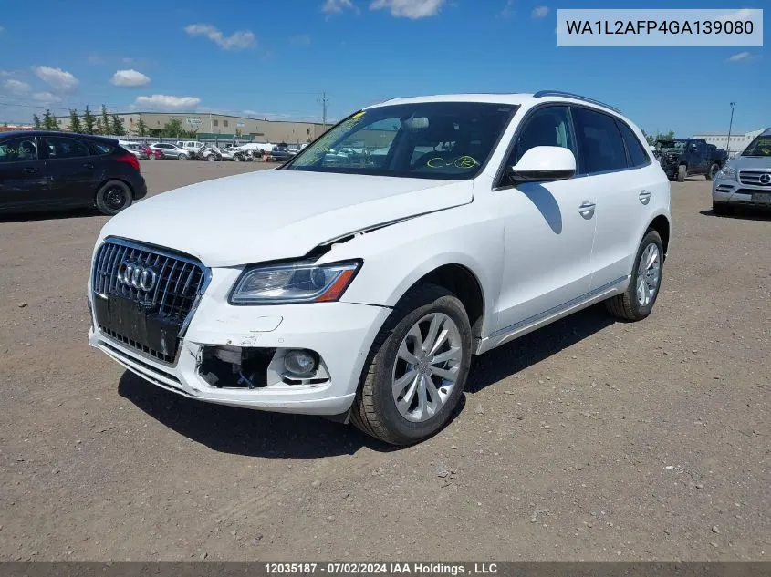 2016 Audi Q5 VIN: WA1L2AFP4GA139080 Lot: 12035187